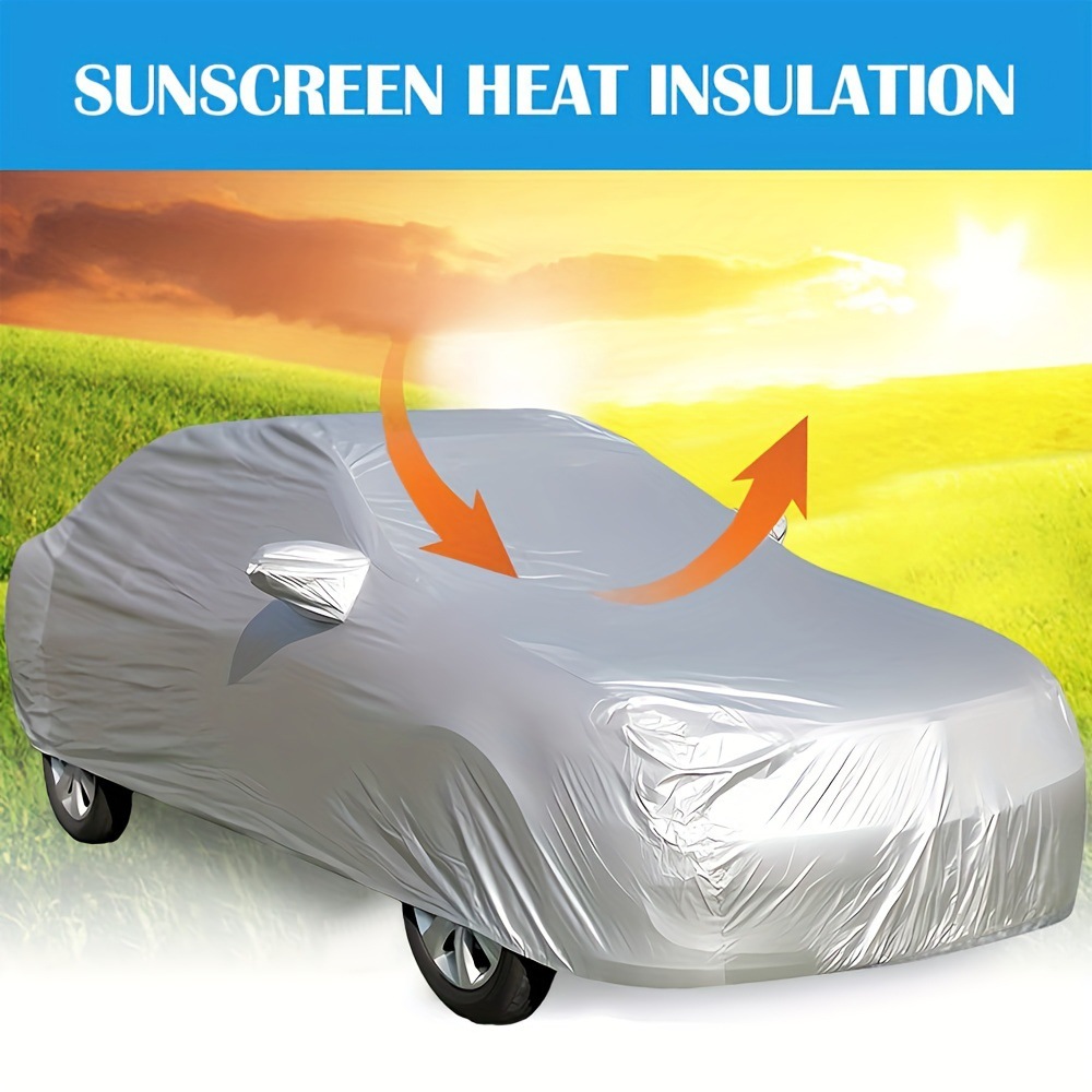 Ropa de automóvil multifuncional con protección solar, suciedad, arena y polvo, prevención de la caída de hojas en cuatro estaciones, cubierta de ropa de automóvil PEVA de una sola capa