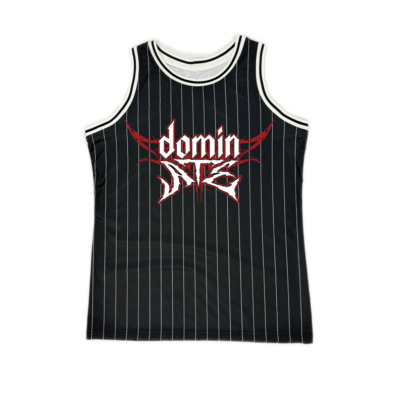 Straykids 뉴 스트리트 스트라이프 스포츠 농구 조끼 domin8 유럽과 미국의 트렌디 스트리트 프린트 헤비 티셔츠