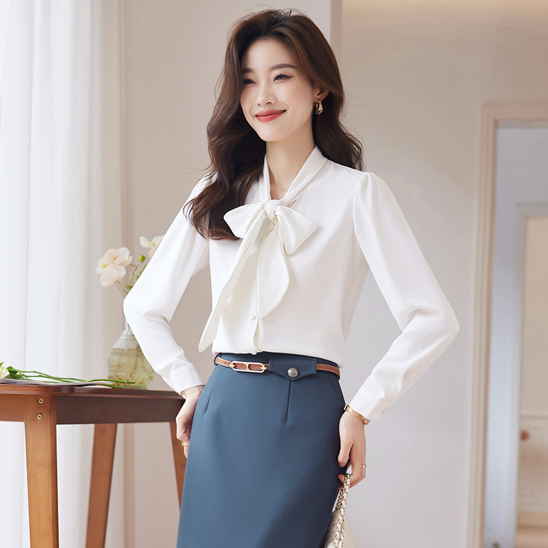 Autumn elegant shirt with bow