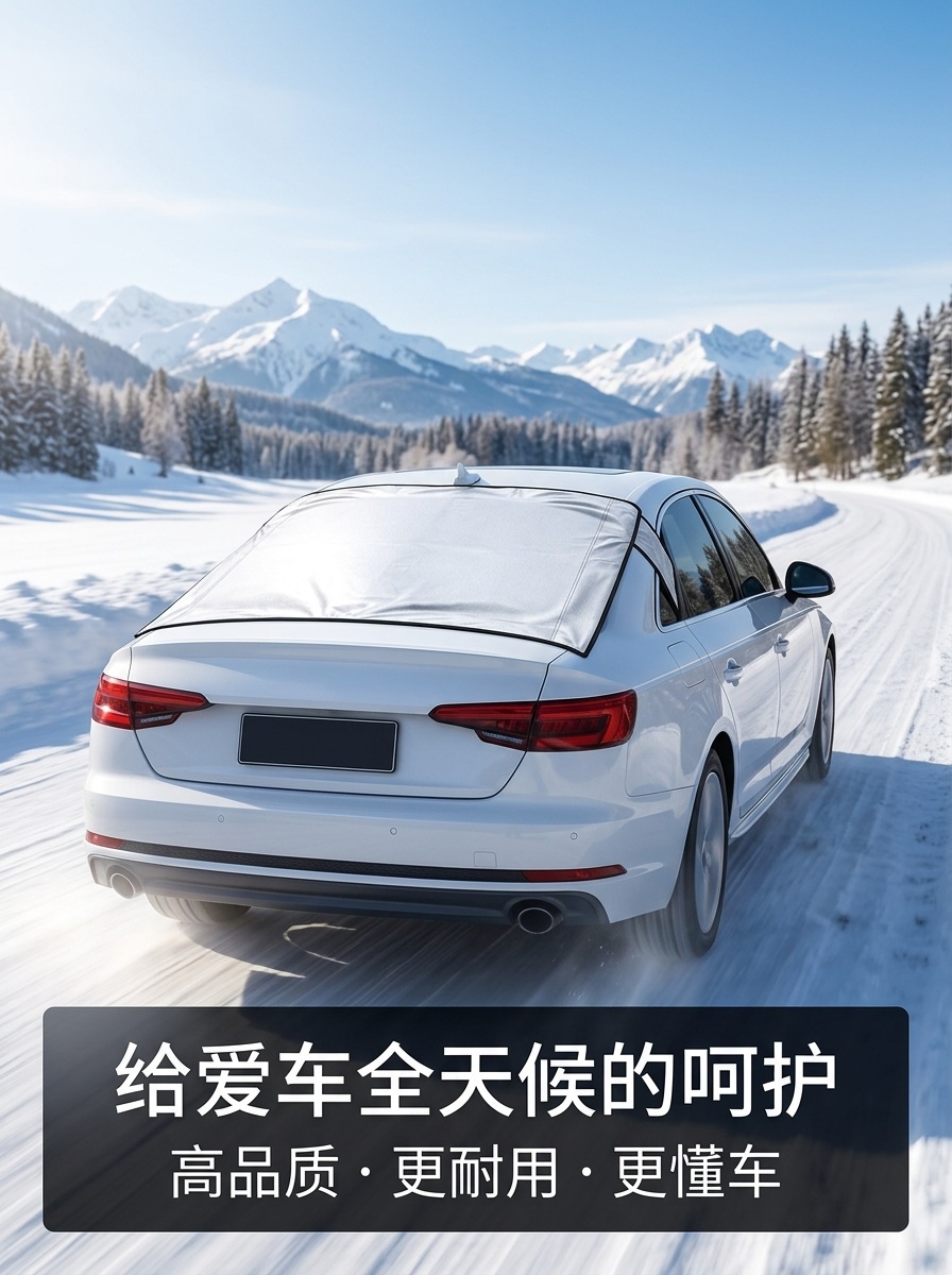 Car rear snow and windscreen cover, sunshade rear window car cover, UV protection, 600D Oxford fabric snow cover