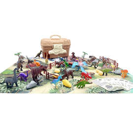 跨境DIY彩绘考古恐龙模型收纳盒地毯场景拼装恐龙蛋儿童玩具套装