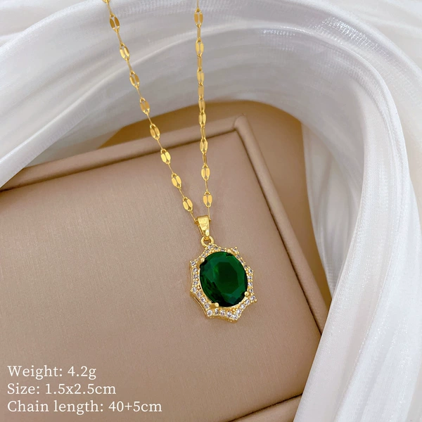 D329 necklace [Titanium steel chain copper pendant]