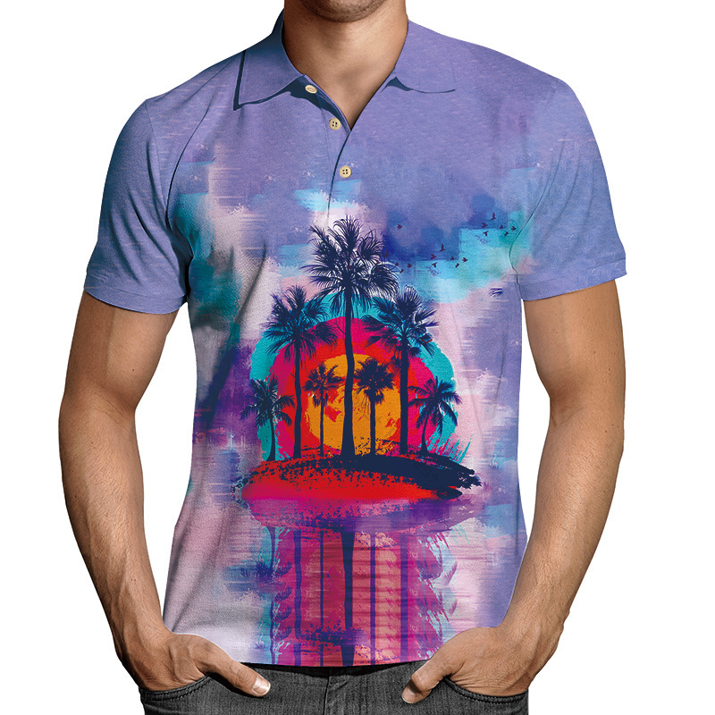 Polo da uomo a maniche corte maglia business con design 3d_voghion.com
