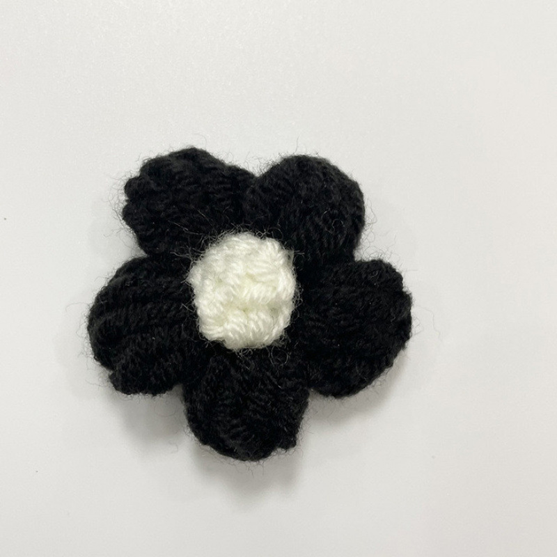 现货手工钩织泡芙花毛线花朵服装辅料饰品胸花包包仿真花花束配件|undefined