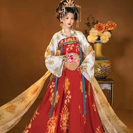 汉服套装;女团表演服;汉服禅茶服