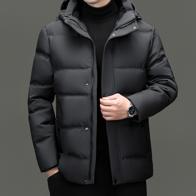 도매 24 겨울 90 흰 오리, 새로운 분리 가능한 후드 다운 재킷 남성 비즈니스 캐주얼 중년 아빠 코트