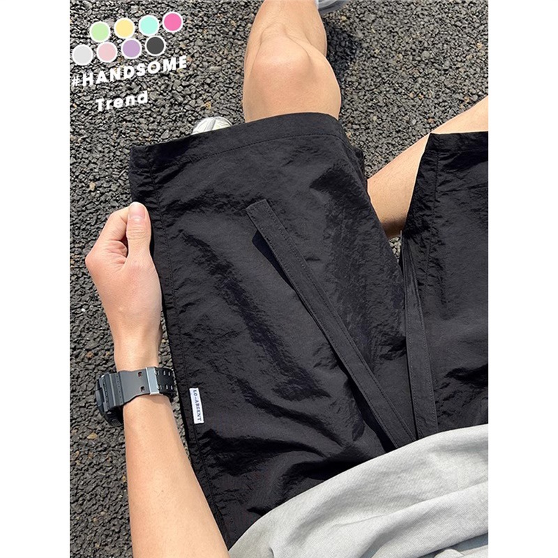 Solid Color Quick-drying Shorts Men's Summer Thin Cool Sports Casual Pants Loose Outer Wear Beach Pants