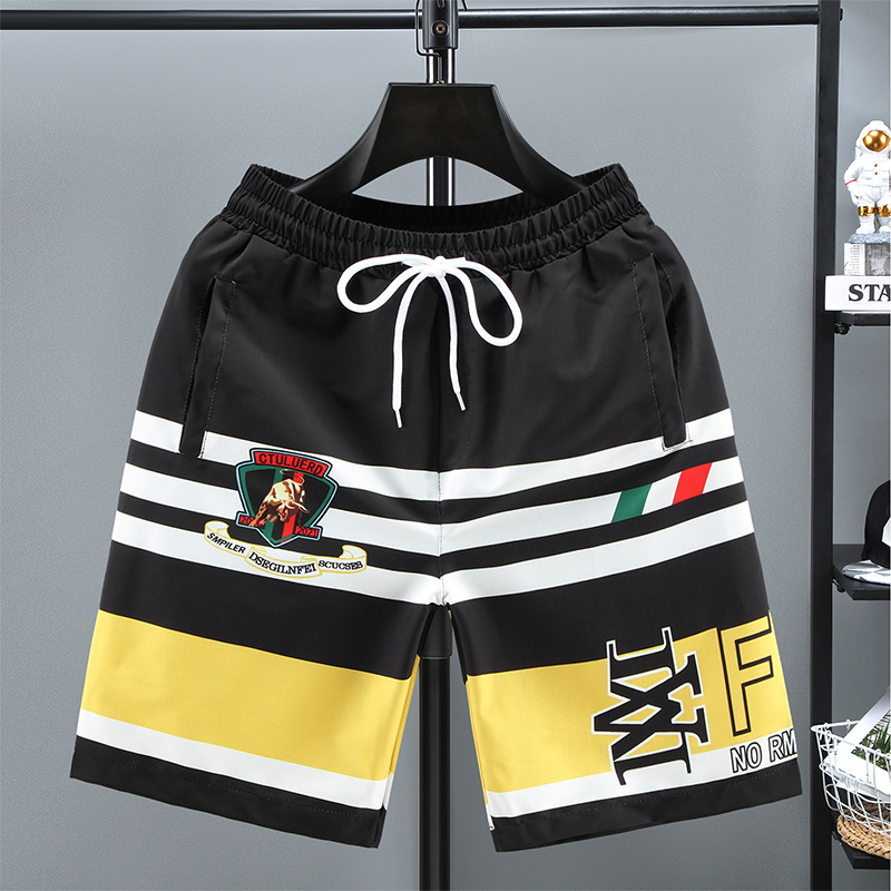 Schnelltrocknende Shorts für Paare für den Sommer, bedruckte Strandmode, dünne Freizeithosen für Männer_voghion.com