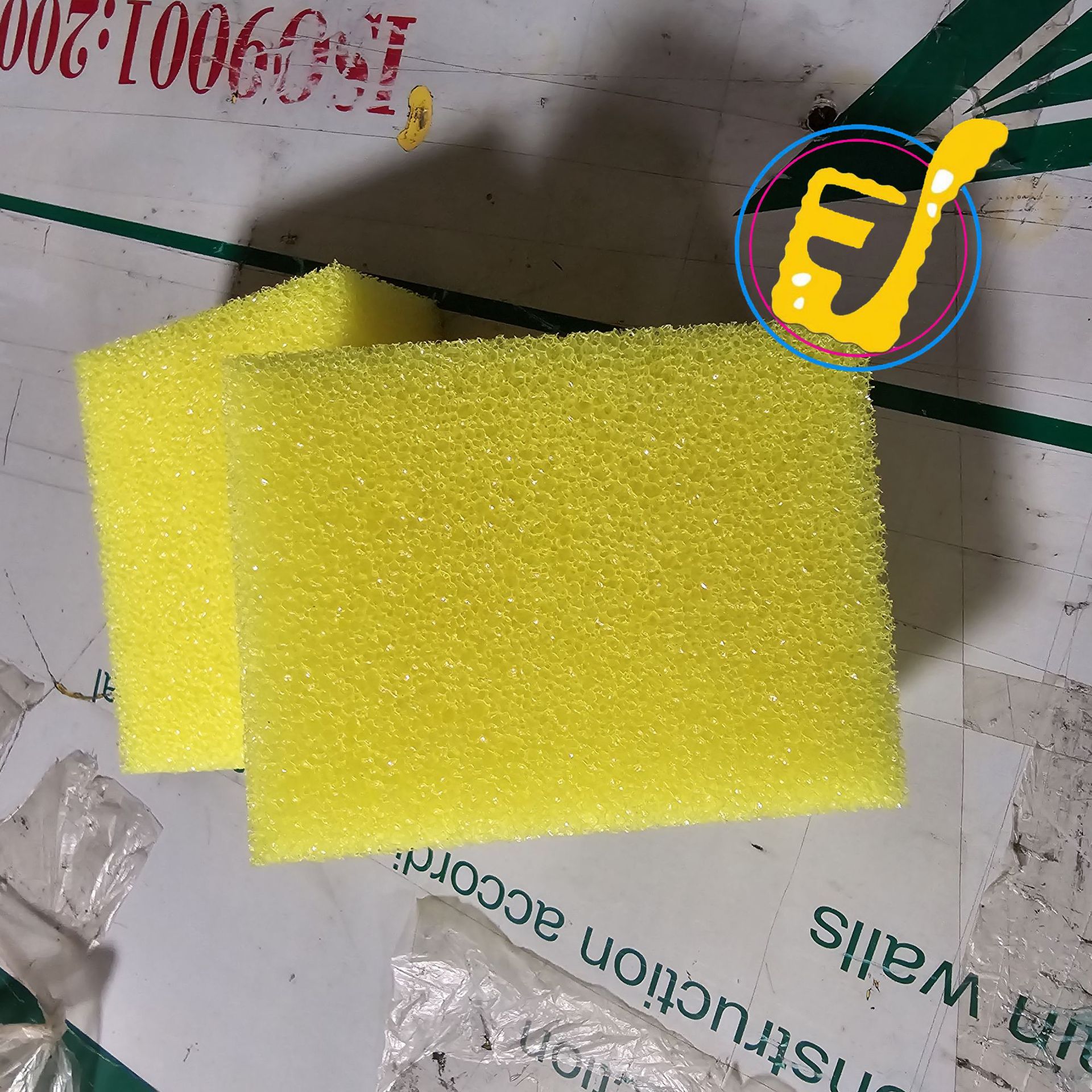 黄色感温海绵遇热水变软清洁洗碗刷锅海棉彩色异形笑脸厨房洗刷棉