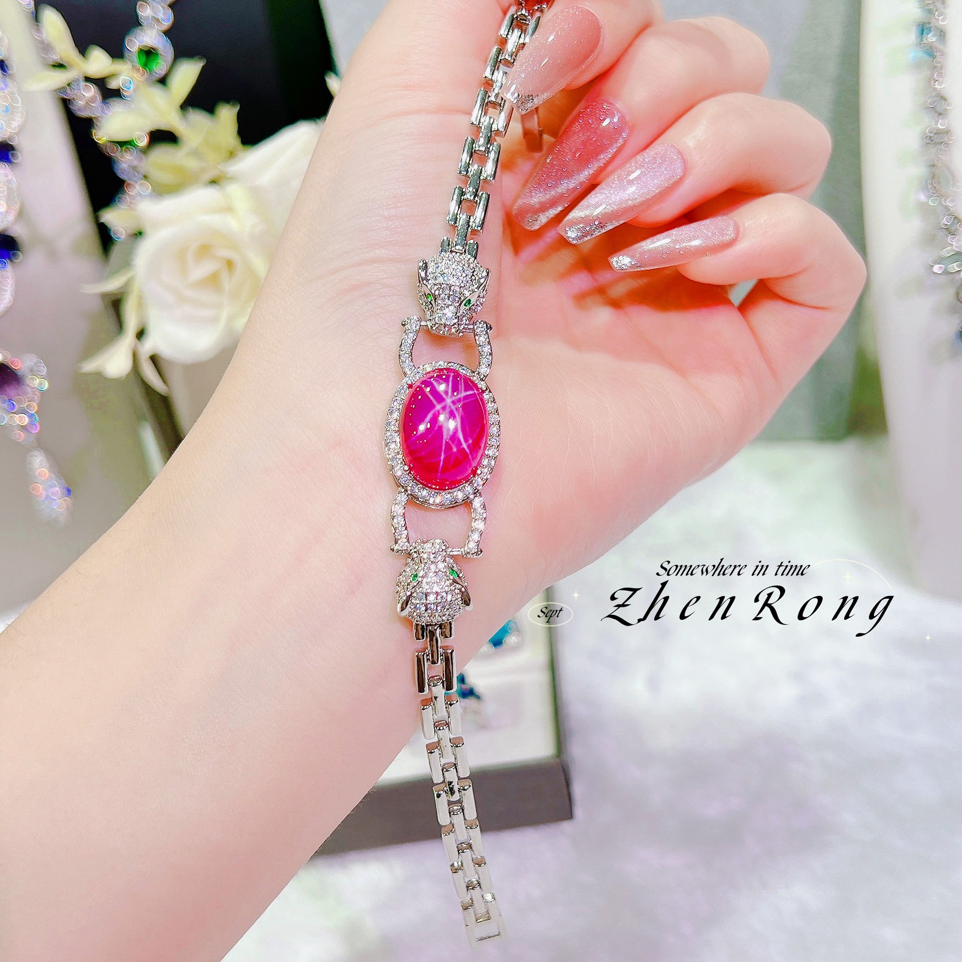 High-end Cuban Chain Necklace Star Bracelet Leopard Ring Set_voghion.com