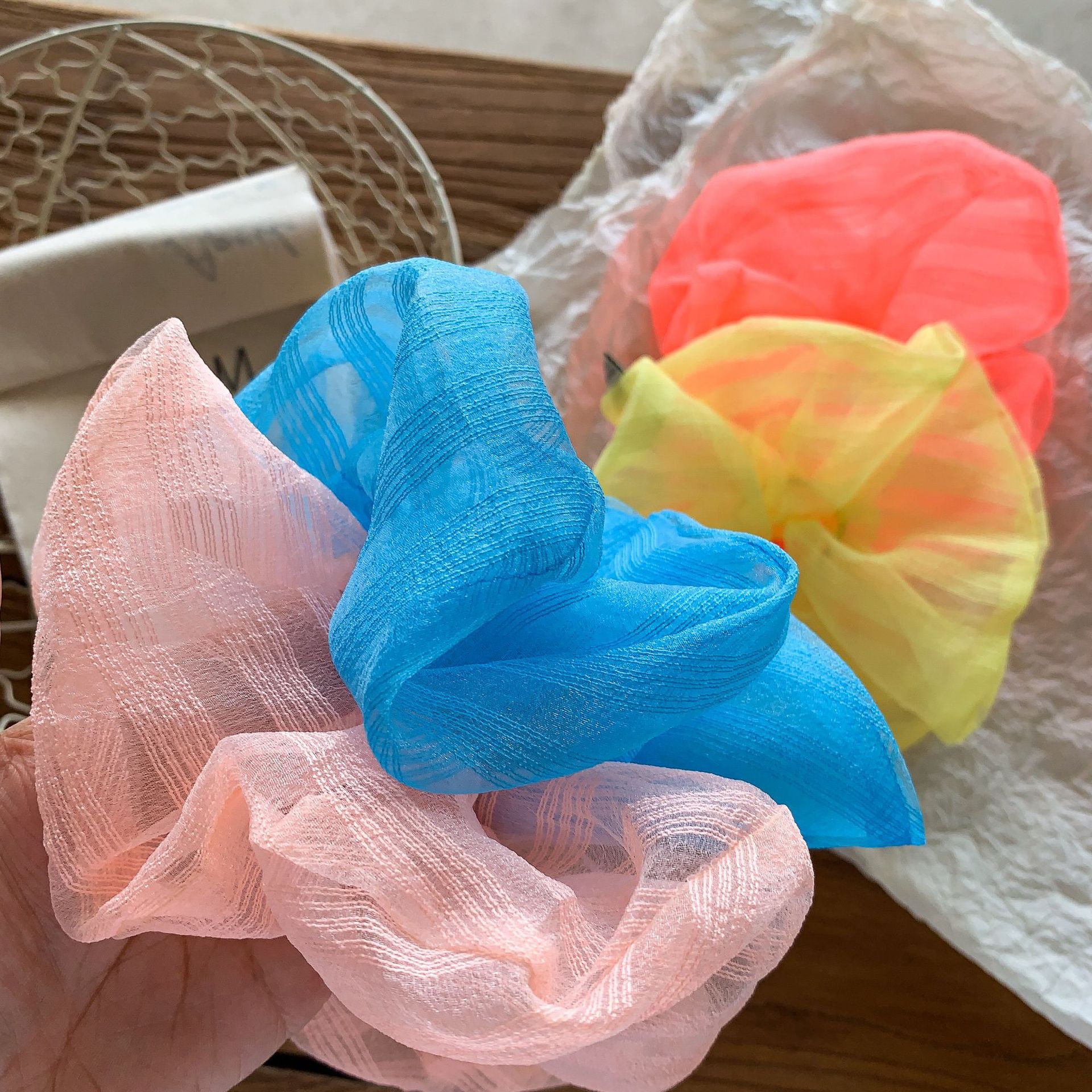 Sugar Pear ropa para niños anillo de cabello de color sólido 2026 nueva línea de cabello de malla para niñas accesorios para bebés accesorios para el cabello