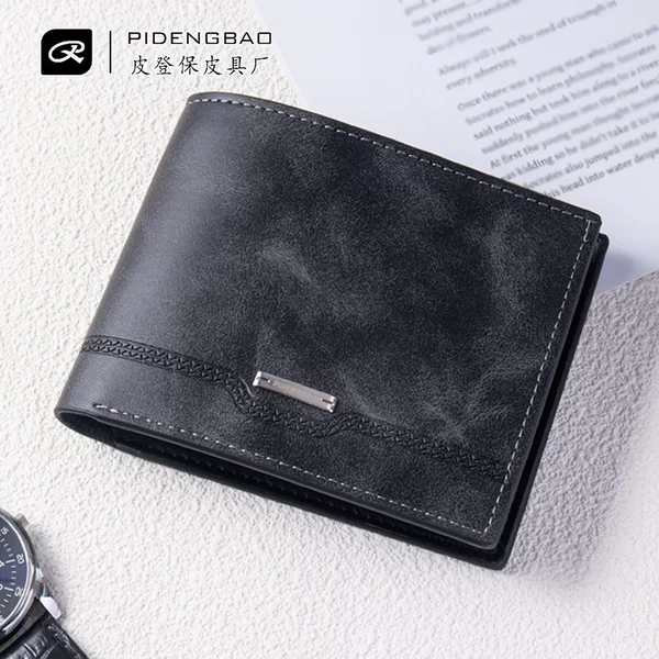 Foreign Trade Wholesale Men's Wallet with Multiple Card Slots, Ultra-Thin Pu Leather 80% off Youth Fashion Casual Money and Card All-In-One Wallet