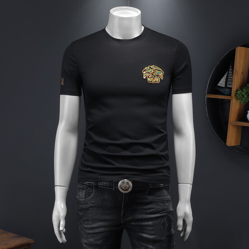 2026 Summer New Fashion Youth Round Neck Short-Sleeved T-Shirt Men's Korean Style Trendy and Handsome Casual Half-Sleeved Top 2026 Summer New Fashion Youth Round Neck Short-Sleeved T-Shirt Men's Korean Style Trendy and Handsome Casual Half-Sleeved Top