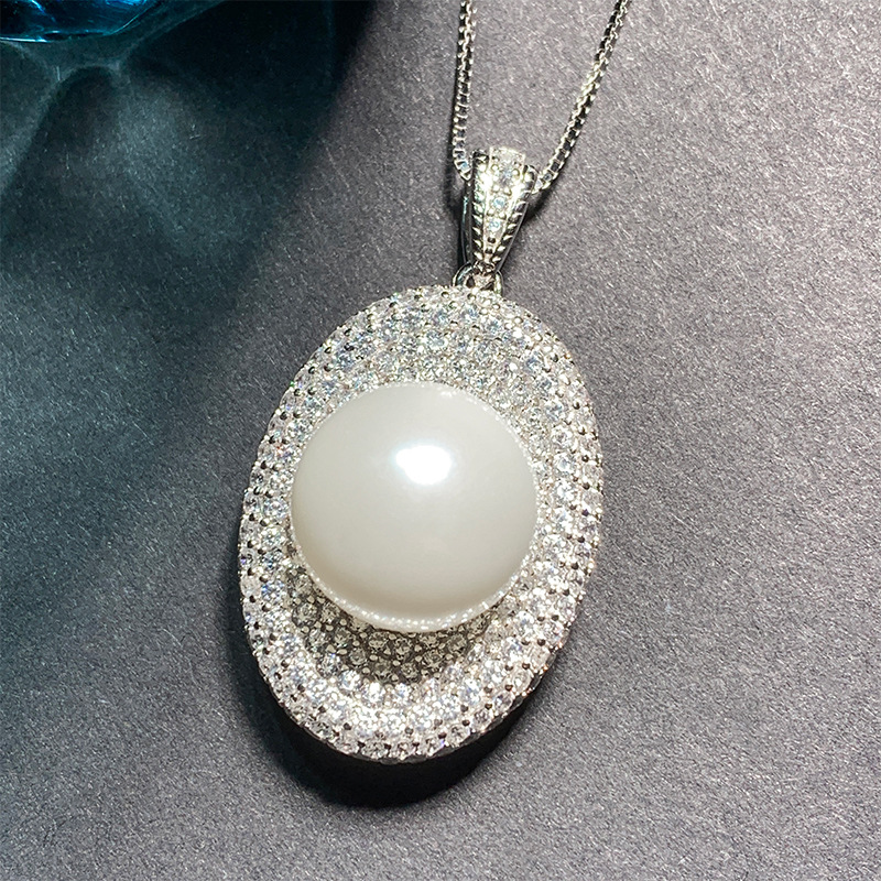 Zhuang Sheng joyería S925 plata con incrustaciones aobei madre perla vintage europeo y americano blanco joyería traje 14 mm12mm