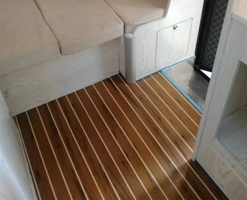 Light brown wood grain white strip floor 2m x 0.5m long