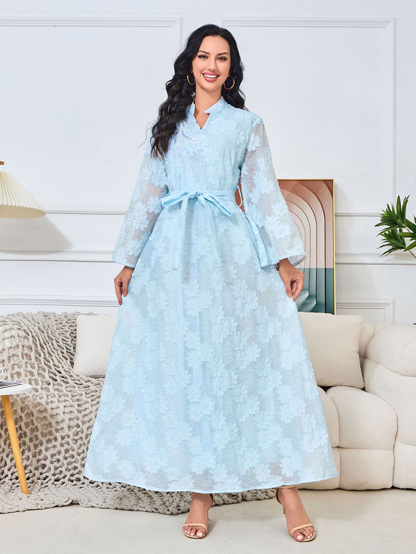 MT059 European And American Cross-border Women's Clothing, Foreign Trade Middle Eastern Apparel, Jacquard Elegant Abaya,_ecoleips.com