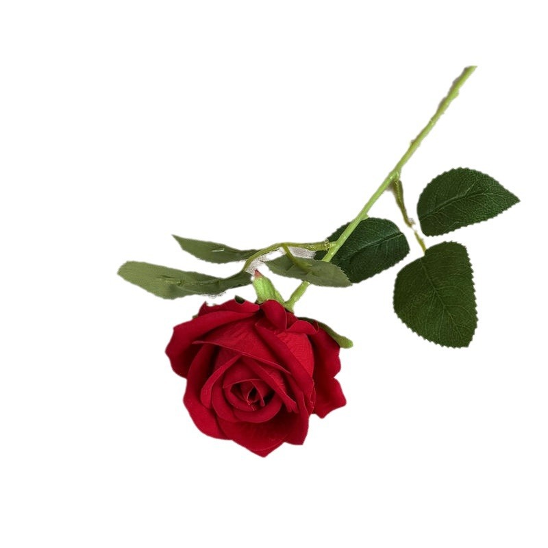 Artificial Rosa sola franela Rosa flor artificial boda decoración del hotel decoración del hogar arreglo de flores flor artificial Rose