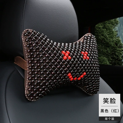 Headrest – Summer - smiley-black-red-headrest-1
