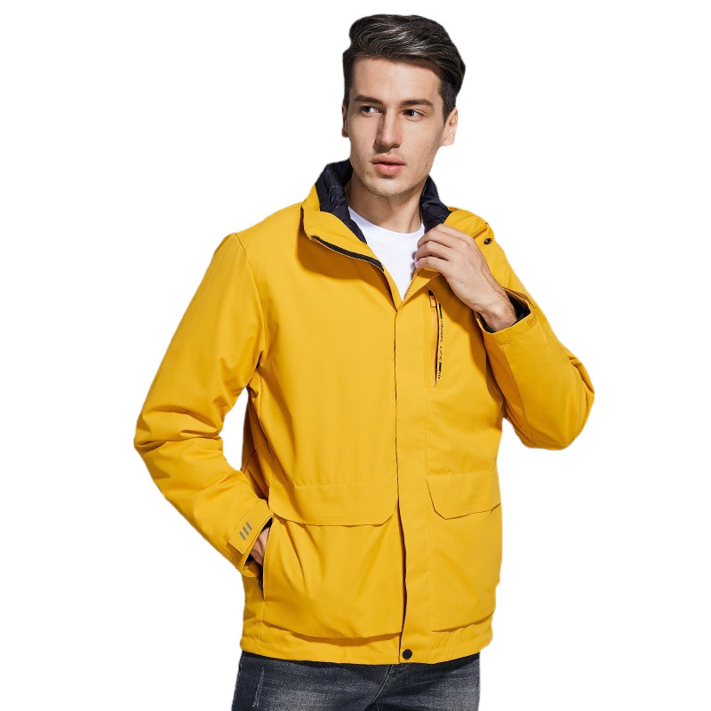 Trajes de invierno de dos piezas para hombres y mujeres al aire libre trajes de montaña 3 - en - 1 desmontables revestimiento a prueba de viento abrigo de moda