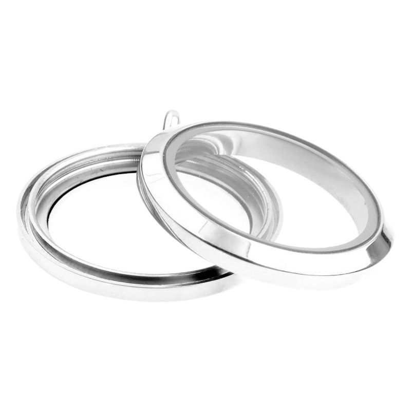 Gawu caja de acero inoxidable redonda de cristal caja de la foto cinabrio COLLAR COLGANTE hombres y mujeres Universal de múltiples tamaños disponibles