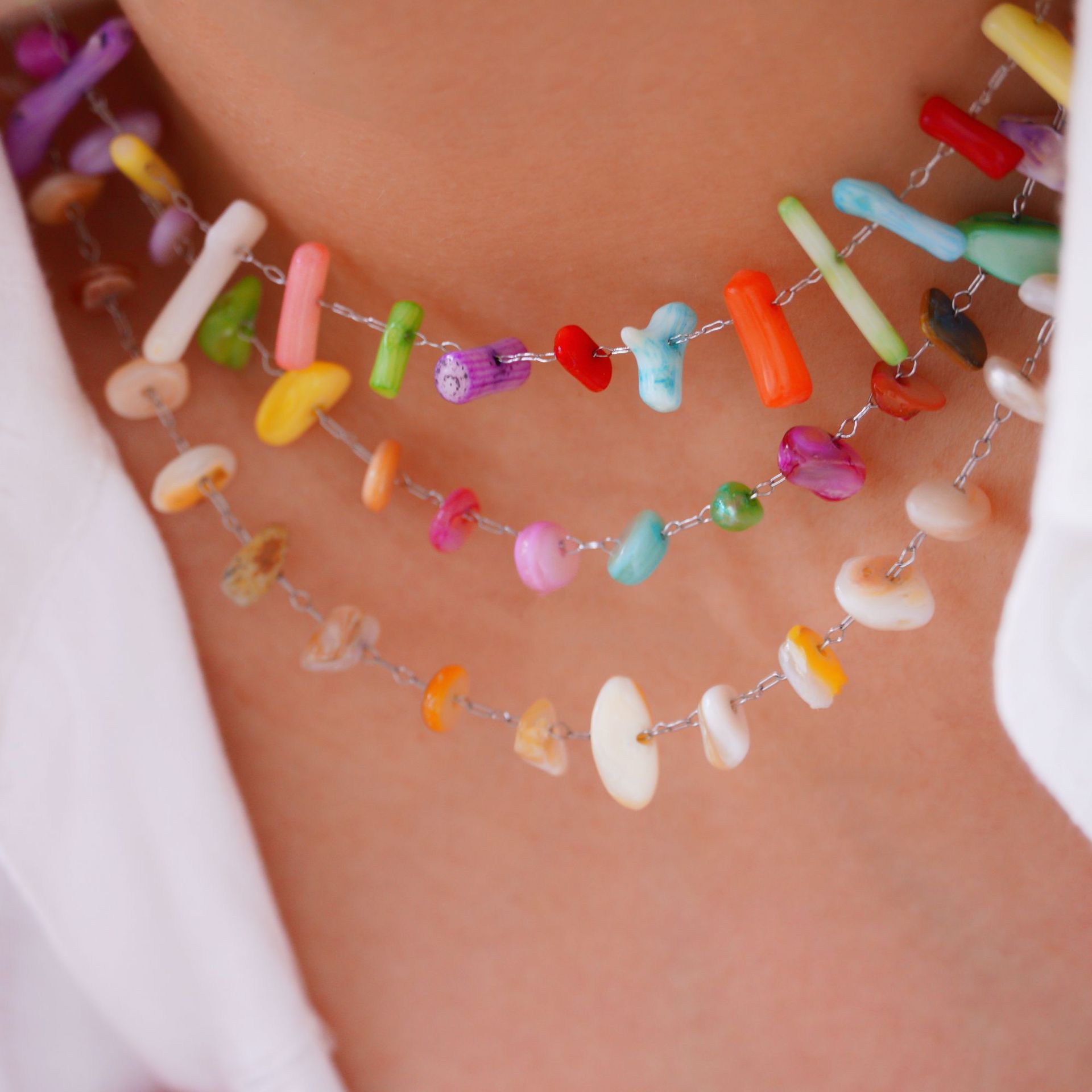 Elegant Lady Streetwear Natural Stone Titanium Steel Geometric Plating Women's Jewelry Set display picture 1