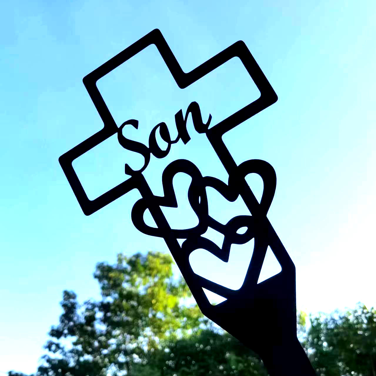 跨境亚马逊金属十字架纪念坟墓十字架装饰户外花园桩装饰