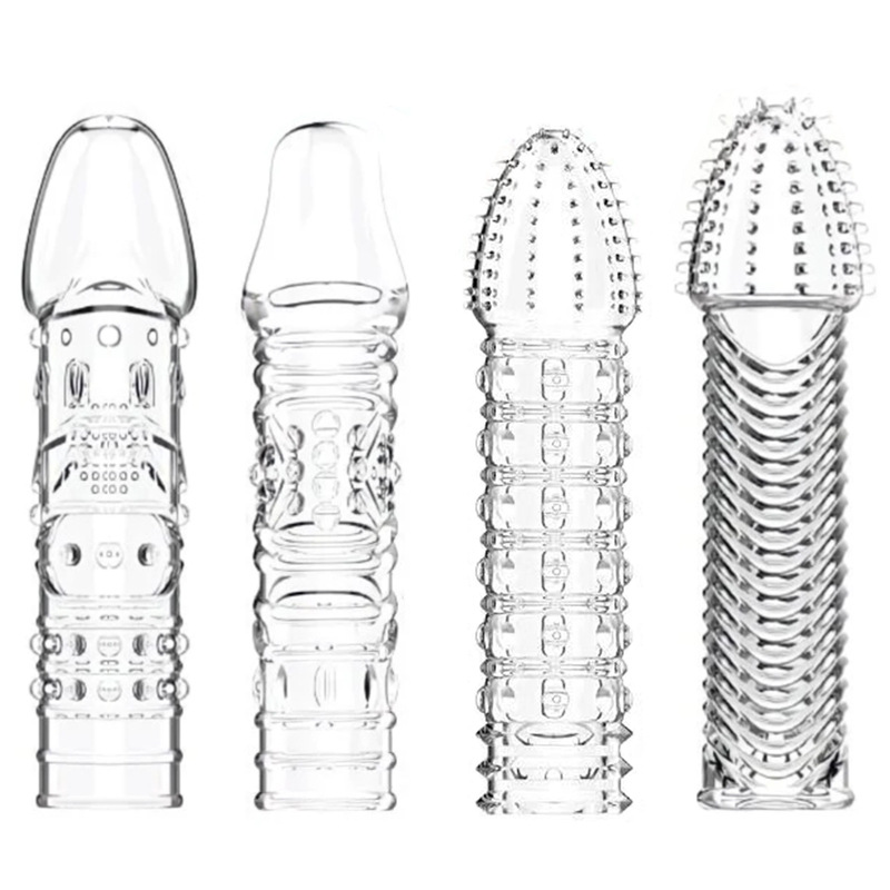 Four-Pronged Wolf Tooth Textured Condom Sleeve with Spiked Stimulation and Delay Lock — detail image 11