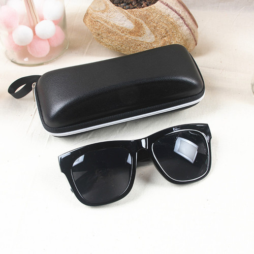 Factory Wholesale Anti-Pressure EVA Eyeglass Case, Classic Black Leather Eyeglass Case, Sunglasses and Aviator Zipper Case