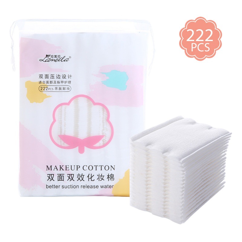 Almohadillas de algodón tipo sándwich LMLTOP Xinjiang, 222 unidades, de doble cara, de doble efecto para la aplicación de maquillaje, ahorran agua, desmaquillantes, cxt002