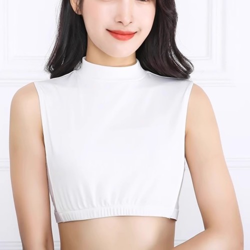 Pure Color High Collar Fake Collar 2024 Autumn/Winter Versatile Elastic Knit Turtleneck Warm Low Collar Shirt Base Fake Collar