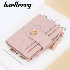 Wholesale no LOGO women multi-compartment wallet Korean-style clasp small money clip short-handbag zippered card holder