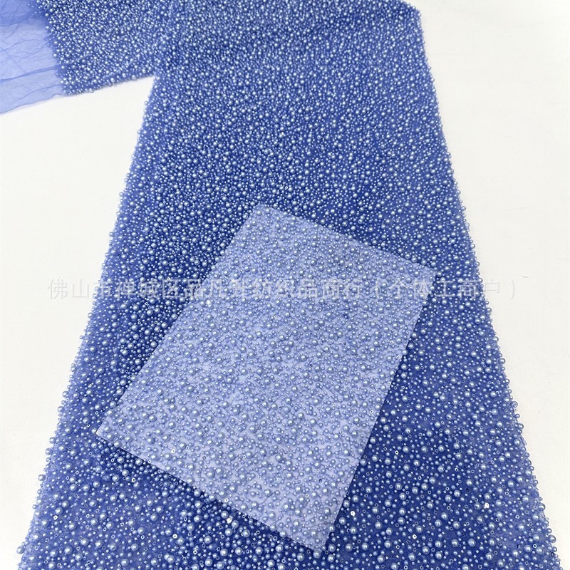 Fabricante de tela de perla de alta calidad vestido de boda vestido de boda moda cena de tela de mano transfronteriza