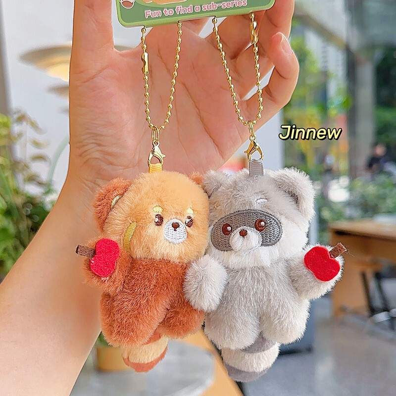 Jinnew Original Little Panda Little Raccoon Sticker Magnetic Pair Pair Plush Keychain Pendant Creative Bag Hanging Ornaments Jinnew Original Little Panda Little Raccoon Sticker Magnetic Pair Pair Plush Keychain Pendant Creative Bag Hanging Ornaments