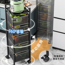 厨房菜篮子置物架落地多层收纳架多功能微波炉家电储物架客厅夹缝