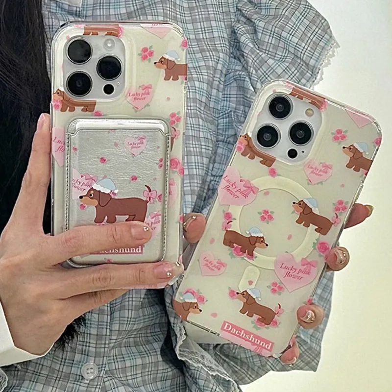 Spraying Craft Magnetic Attraction Dog Spraying Cartoon Style Cute Phone Cases Phone Accessories