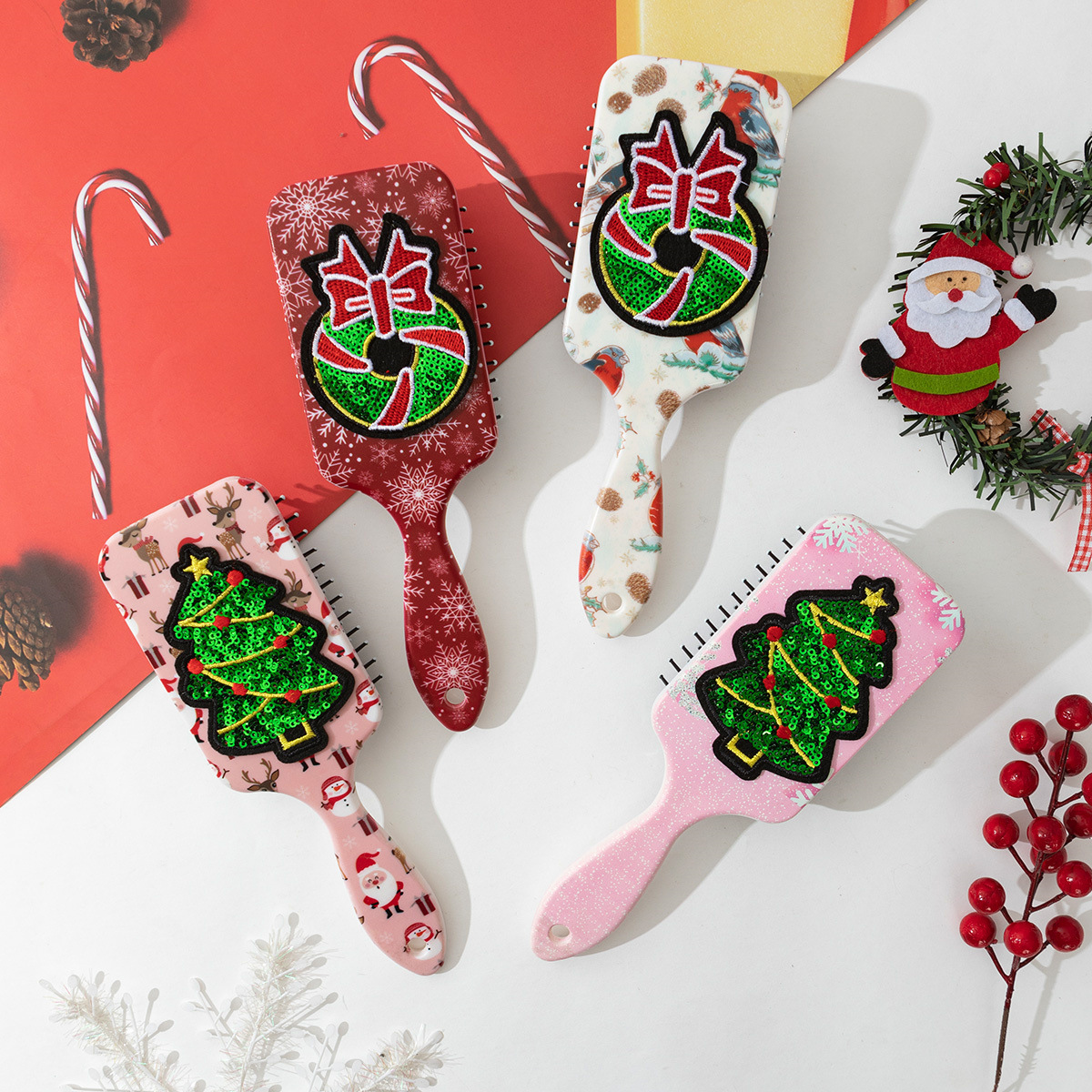 106g Weight Hair Comb Makeup Tools Types 1 Piece Quantity ABS Material Christmas Festival Christmas Tree Pattern Simple Style, Classic Style Style Christmas Simple Style Classic Style Christmas Tree ABS 无
