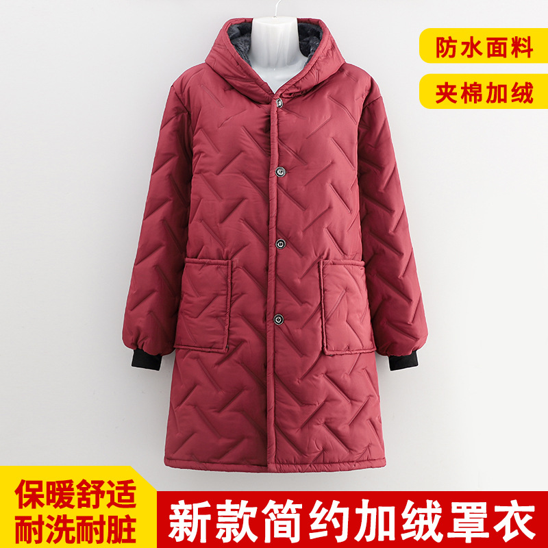 Nuevo algodón intercalado y camelera de abrigo impermeable, abrigo de invierno para madres a prueba de viento, abrigo largo y duradero