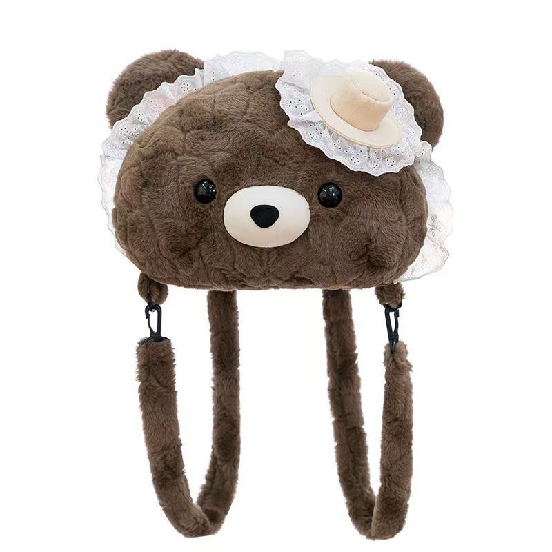 Venta al por mayor de fábrica bolsa de felpa juguete bolsa de mensajero Kulomi peluche de oso de fresa bolso japonés Sanrio