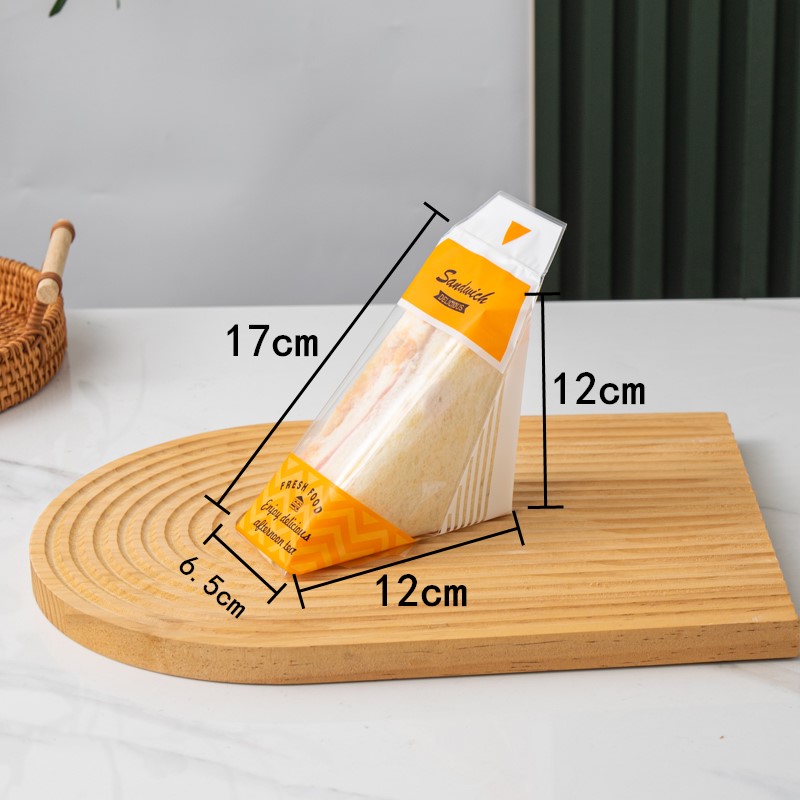 almohadilla de embalaje de sándwich fácil de desgarrar almohadilla transparente desechable para pastel triangular horneado envasado de pan almohadilla de soporte interior