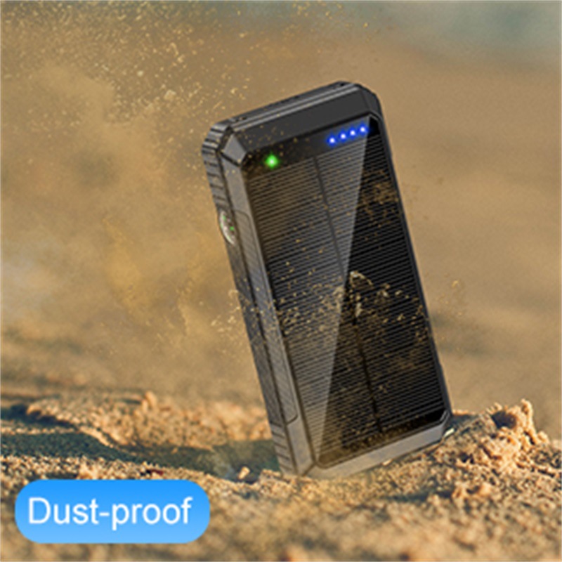 3c 3c Neue Outdoor-Solarbank mit integriertem Kabel, 33800 mAh, große Kapazität, schnelles kabelloses Laden, tragbare Stromversorgung_voghion.com