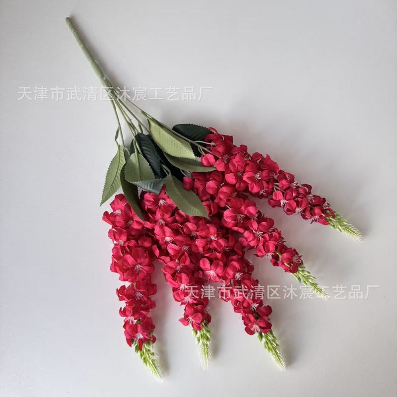 仿真花法式5叉风信子金鱼草飞燕草婚庆装饰道具跨境代发包装贴签|undefined