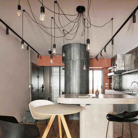 Nordic simple iluminación del dormitorio sala de estar comedor iluminación del hogar bombilla tornillo araña hembra araña de flores sueltas