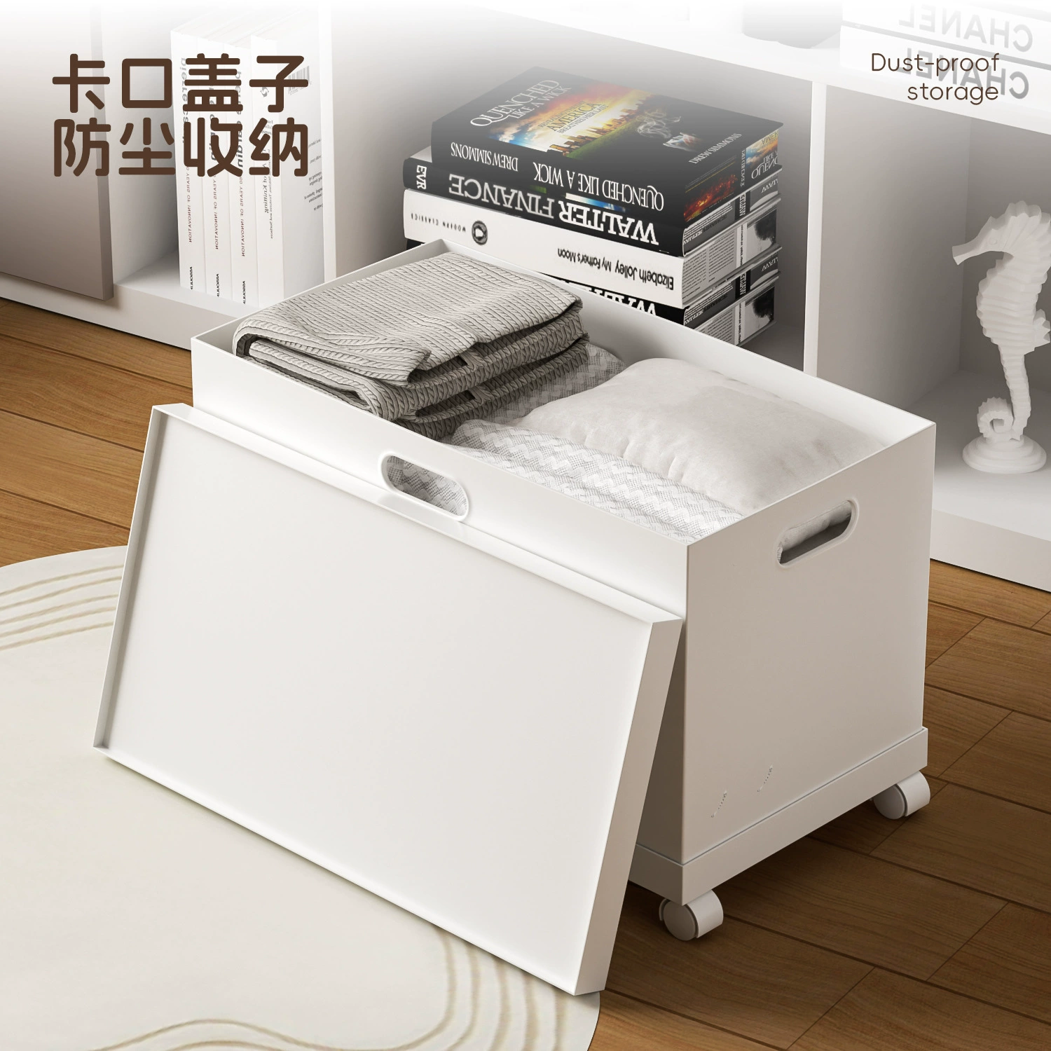 Storage box for documents, food play, toy, capacious square bookshelf