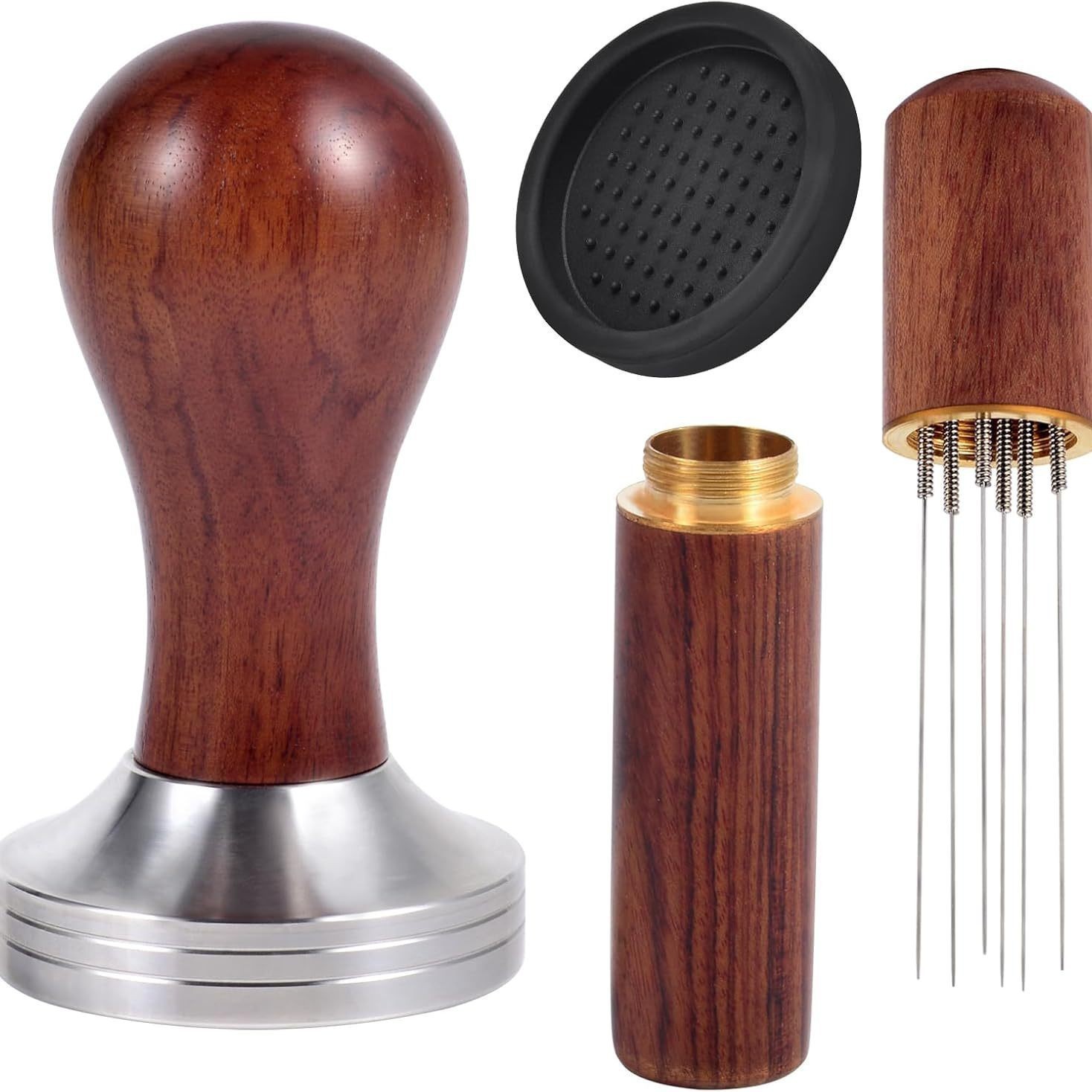 Amazon Hot Sale 304 Red Noble Powder Printer Set Coffee Powder Needle Cojín de almacenamiento redondo 51 / 53 / 58mm