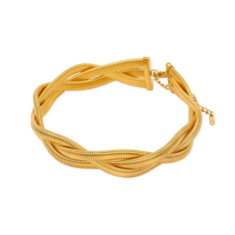 304 Stainless Steel Material Geometric Pattern PVD Coated 18K Gold Real Gold Plated Geometric 304 Stainless Steel Classic Style Waterproof Non Tarnish 304 Stainless Steel Choker