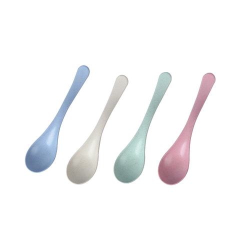 Internet celebrity Nordic spoon wheat straw spoon household plastic small spoon cross-border Amazon tableware spoon set