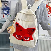 日本1毛绒包兔子狐狸动物大容量卡通玩偶包公仔包女学生书包双肩