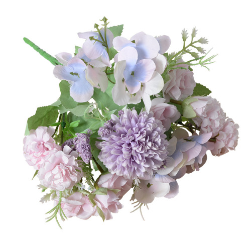 Simulated flower 7-head chrysanthemum, mixed flowers, hydrangea, dandelion, small bunch of flowers, home living room, hotel, wedding picnic decoration