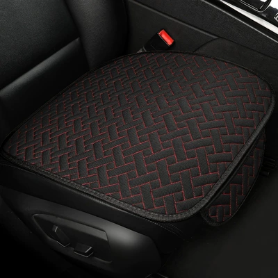 Seat cushion, seat cover Cushion Linen Striped Small Three-Piece - black-and-red-square-mat