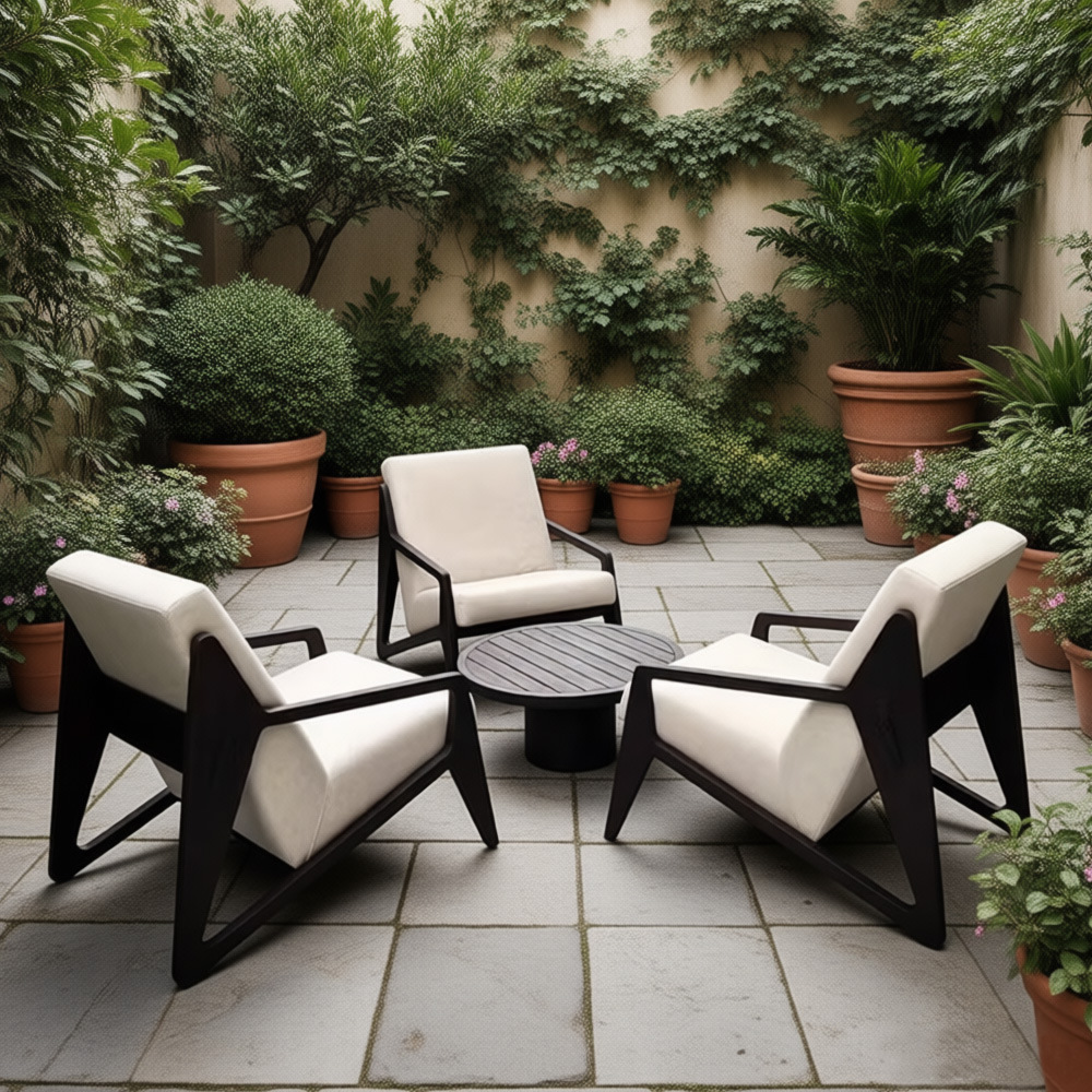 Muebles al aire libre red sofá de aluminio sofá paisaje hotel club salón de recepción balcón silla relajada image 3